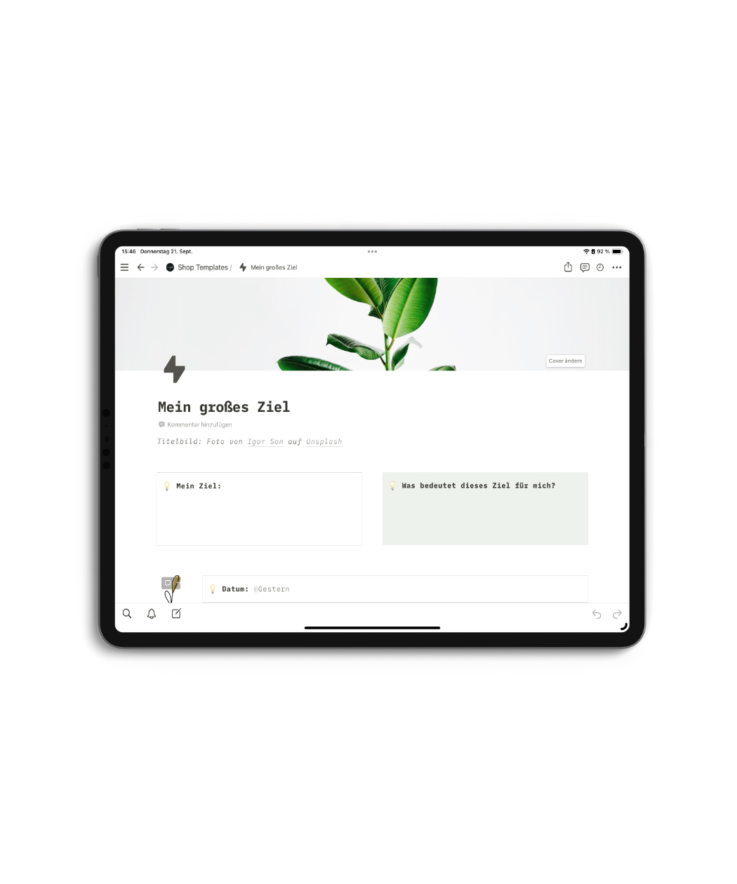 Notion Template - Erfolgsziel