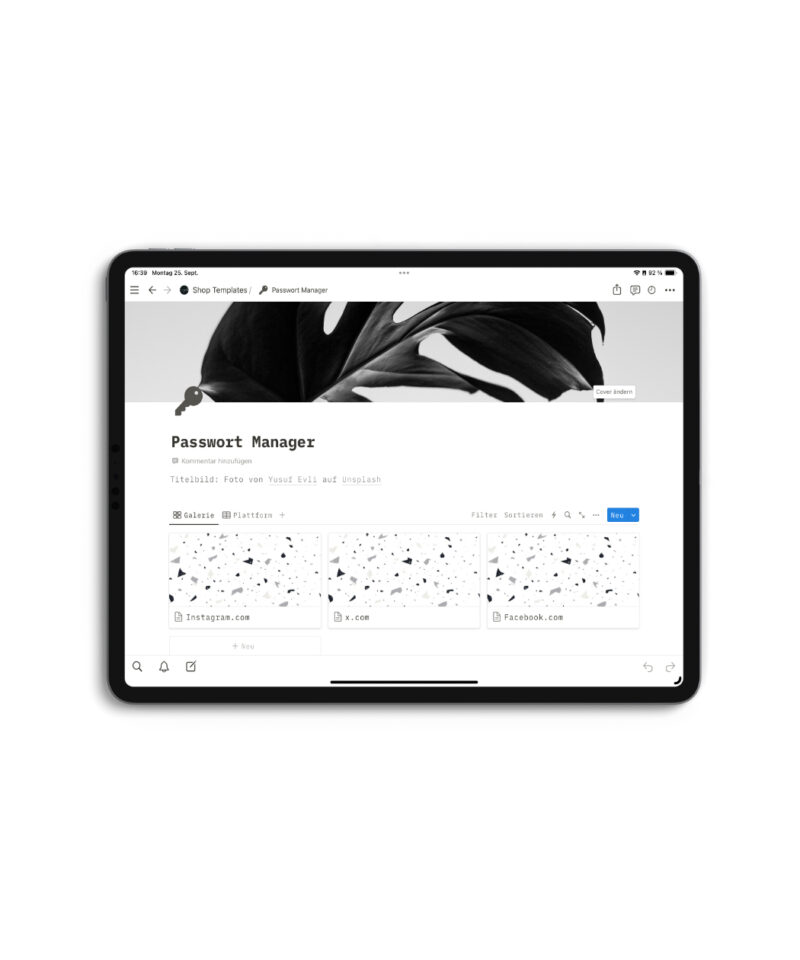 Notion Template - Passwort Manager