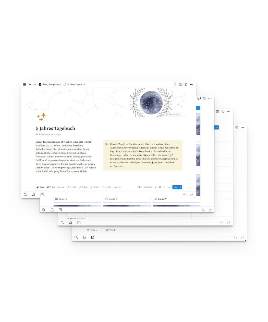 Notion Template - 5 Jahres Tagebuch 
