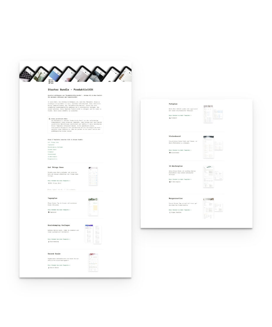 Notion Starter Bundle - Produktivität | Marpels Studio