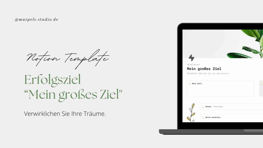 Notion Template - Erfolgsziel "Mein großes Ziel"