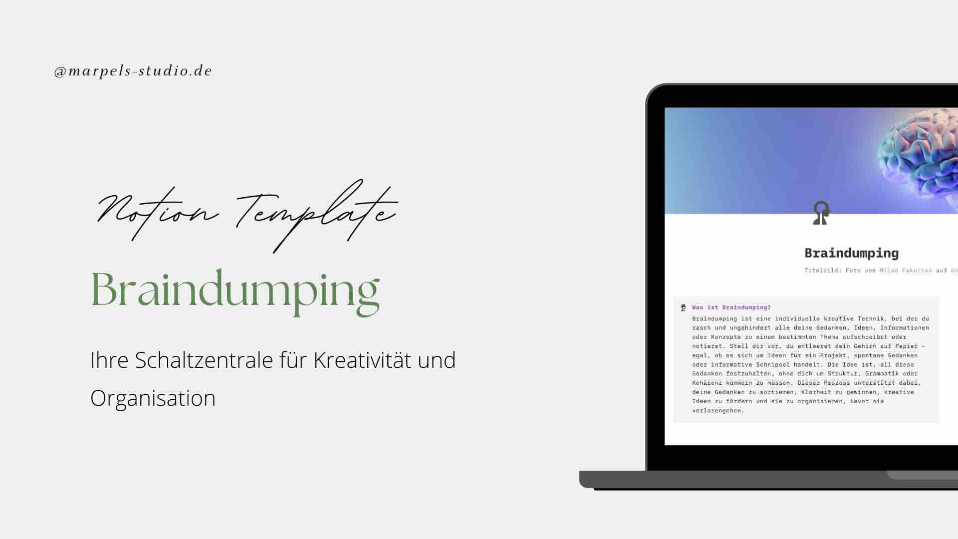 Notion Template – Braindump: Ihre Schaltzentrale für Kreativität und Organisation