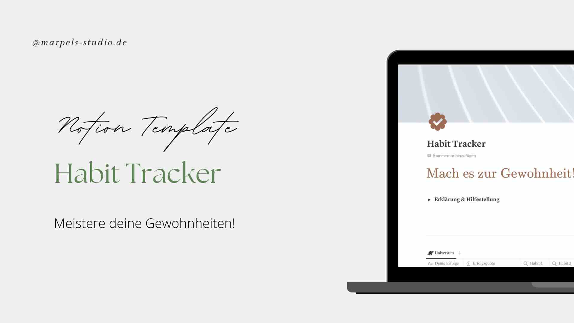 Notion Template – Habit Tracker: Meistere deine Gewohnheiten