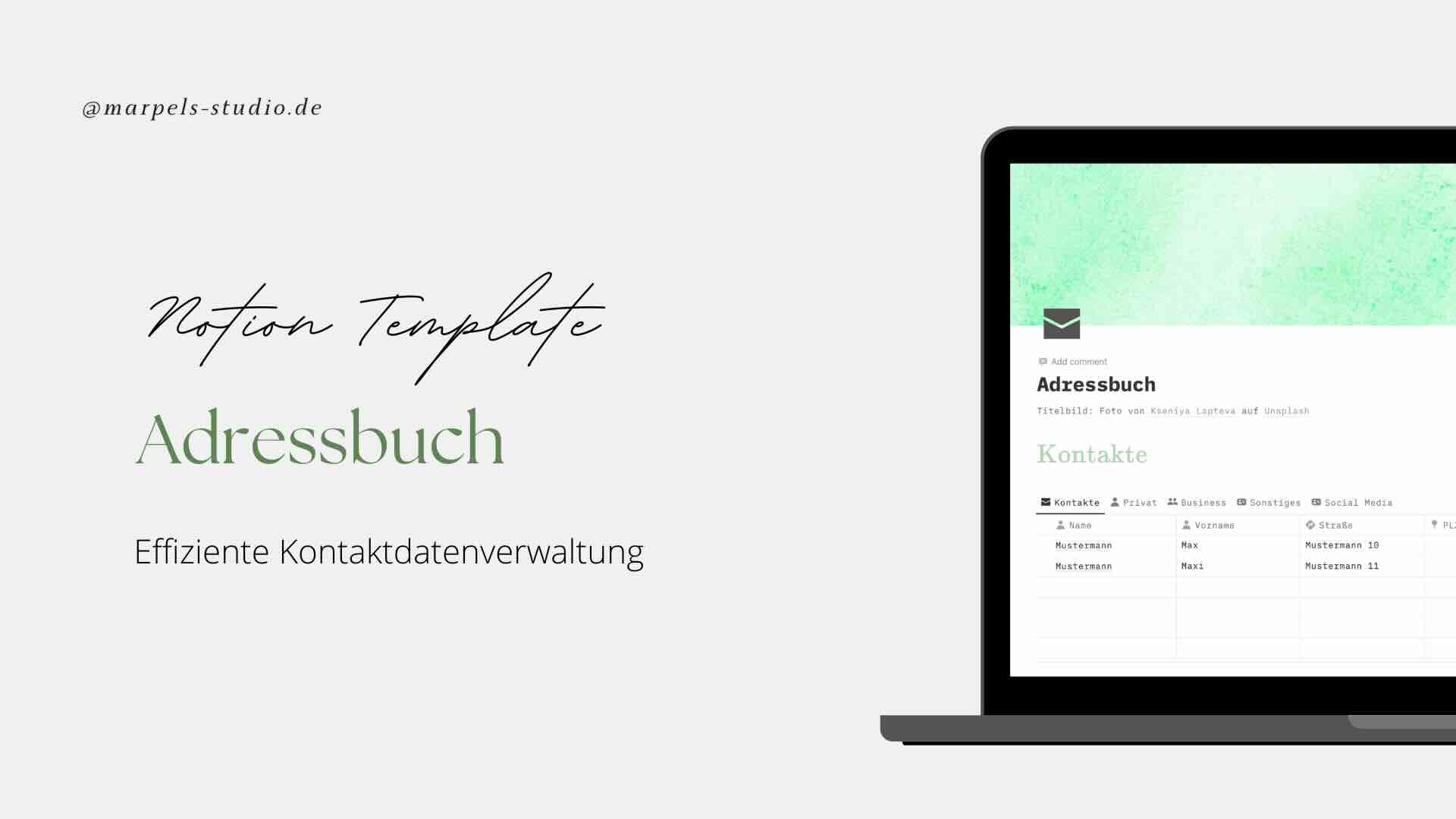 Notion Template – Adressbuch: Effiziente Kontaktdatenverwaltung