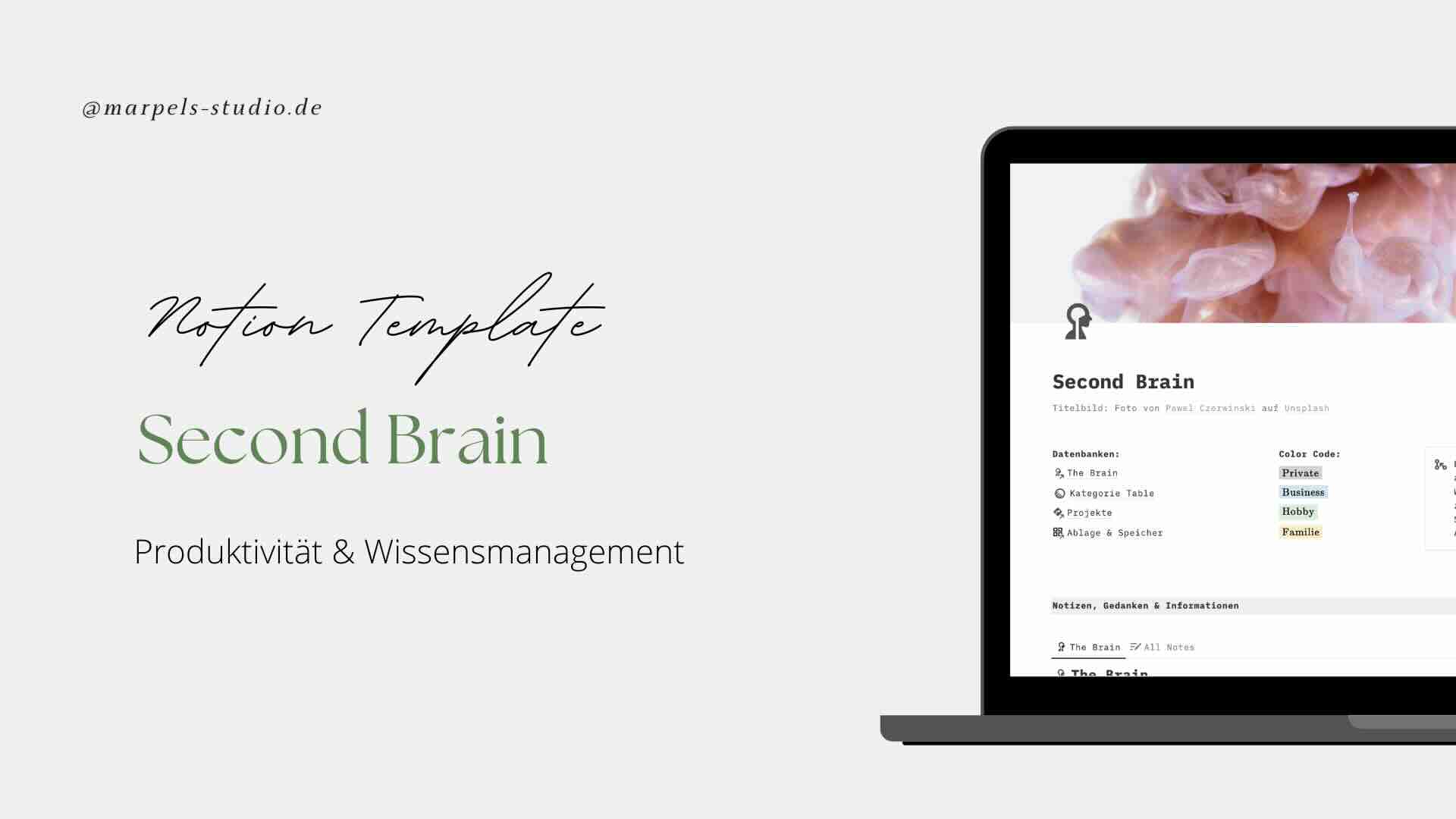 Notion Template – Second Brain: Produktivität und Wissensmanagement