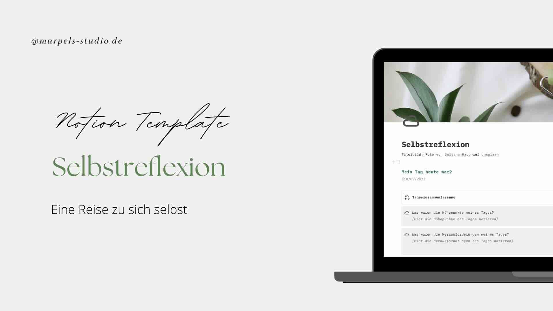 Notion Template – Selbstreflexion: Eine Reise zu sich selbst