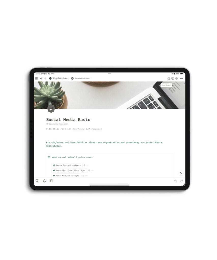 Notion Template - Social Media Basic - Marpels Studio