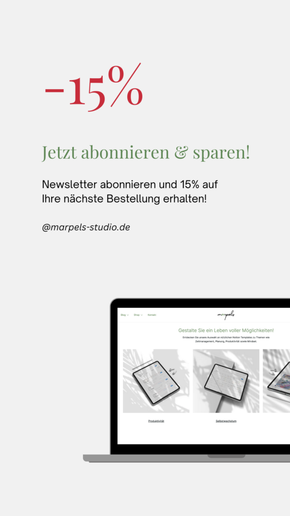 15% Rabatt für alle Newsletterabonnenten