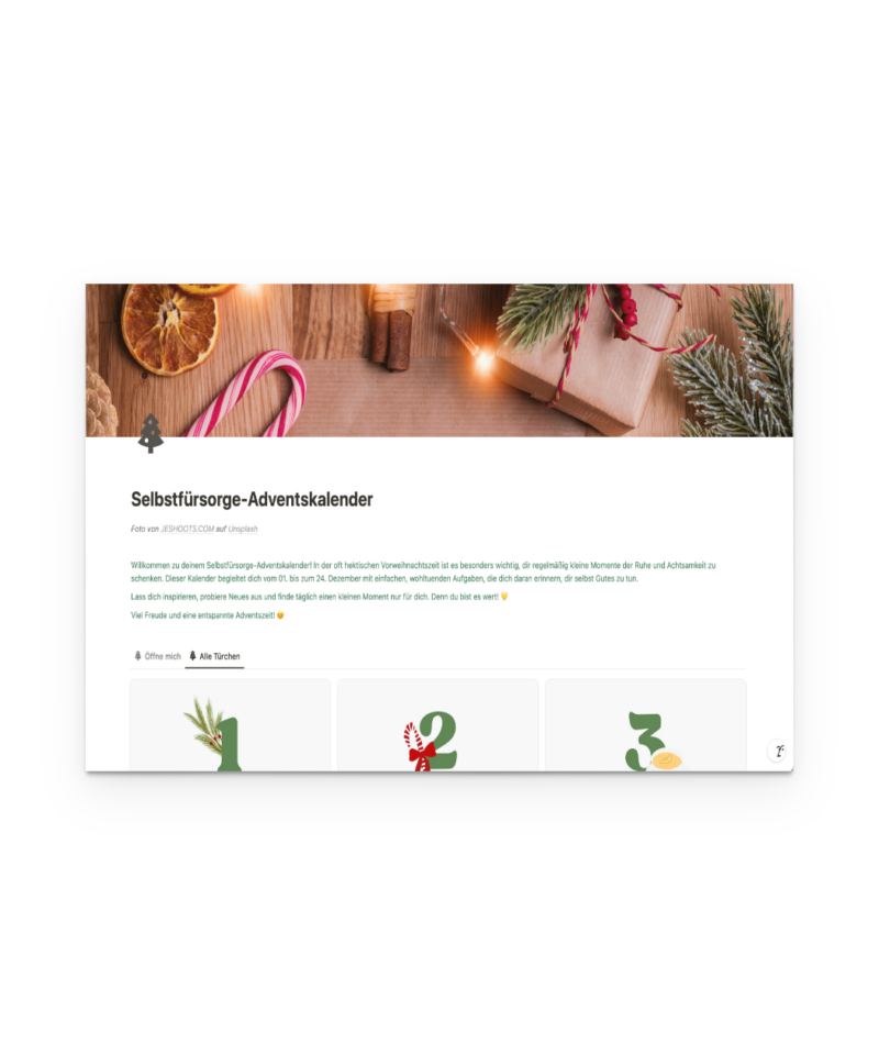 Notion Template - Digitaler Adventskalender – Bild 2