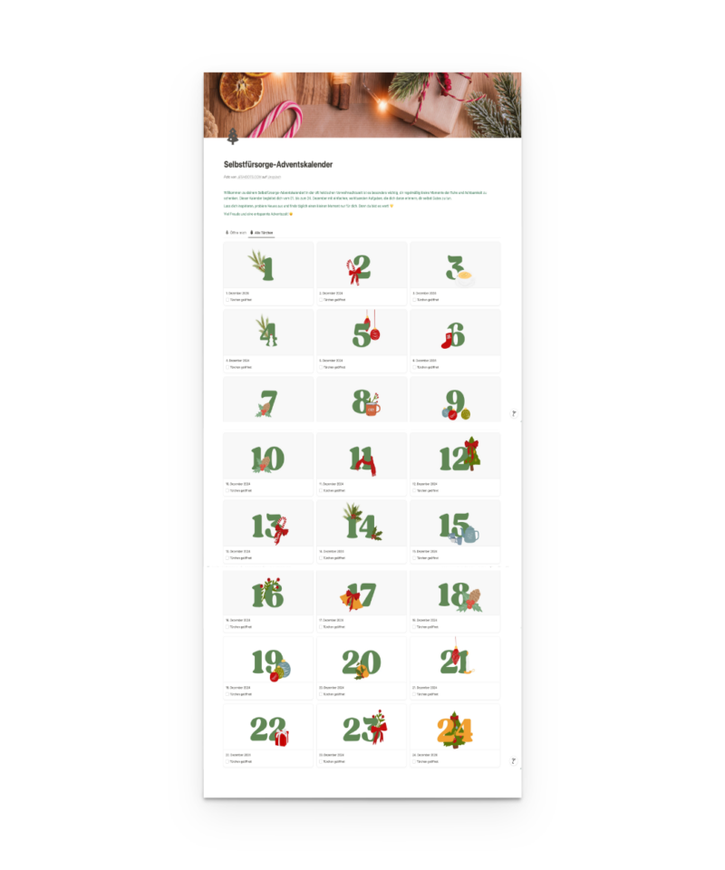 Notion Template - Digitaler Adventskalender – Bild 4